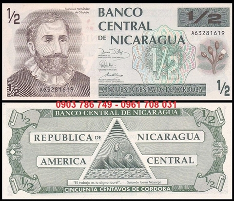 Nicaragua 1/2 Cordoba 1991