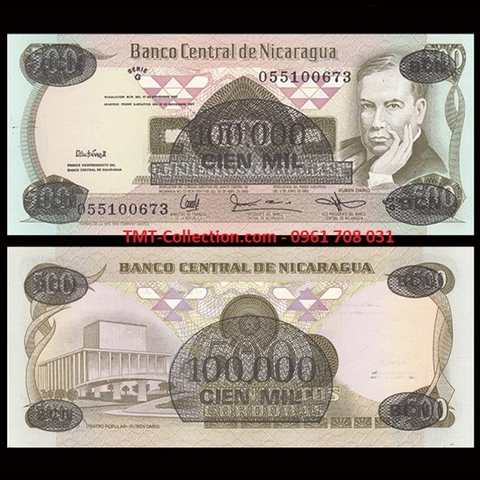 Nicaragua 100.000 Cordobas 1987 UNC