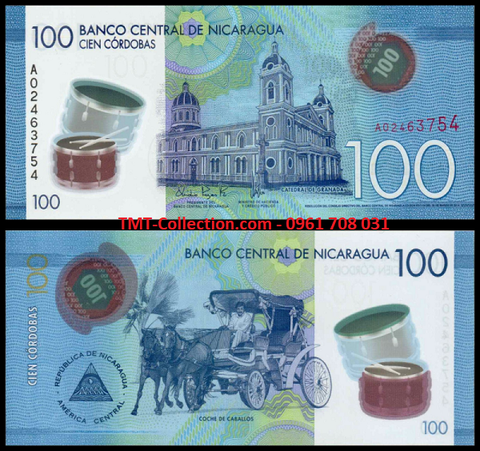 Nicaragua 100 Cordobas 2015 UNC Polymer