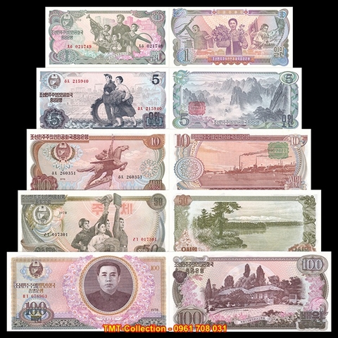 Bộ 5 tờ triều tiên 1978