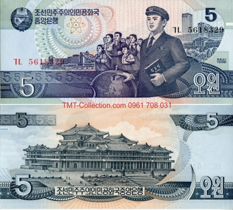 North Korea - Triều Tiên 5 Won 1998 UNC