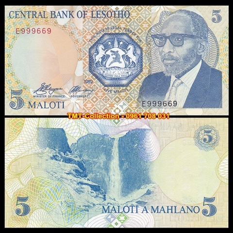 Lesotho 5 Maloti 1989 UNC (tờ)