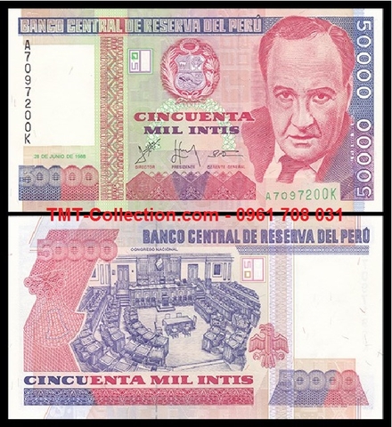 Peru 50.000 Intis 1988 UNC
