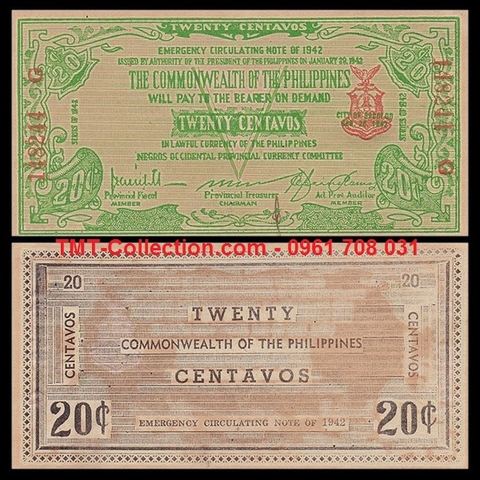 Philippines 20 Cent 1942 UNC