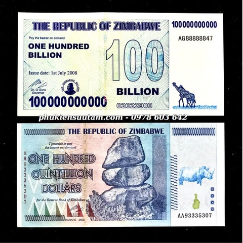 Cặp Tiền Tỷ Lưu Niệm Của Zimbabwe