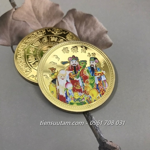 Xu Lưu Niệm Phúc Lộc Thọ Mạ Vàng In Màu