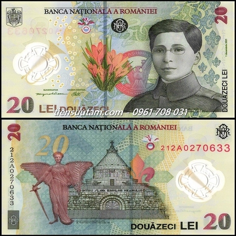 Romania 20 Lei 2021 UNC Polyme