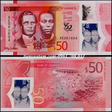 Jamaica 50 Dollars 2022 UNC Polyme