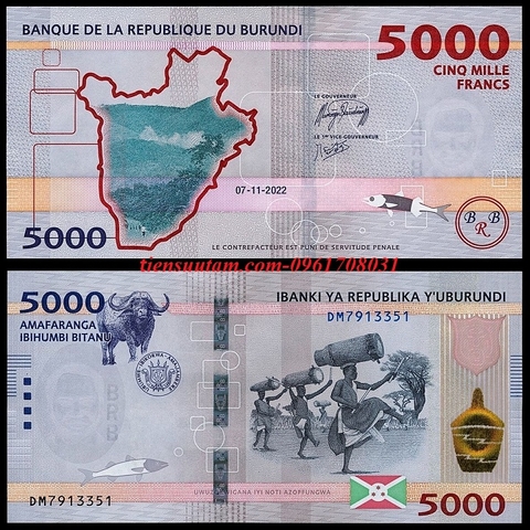 Burundi 5000 Francs 2022 UNC
