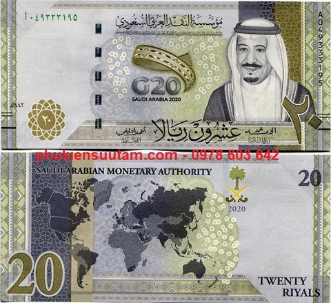 Saudi Arabia - Ả Rập Saudi 20 Riyals 2020 UNC Kỷ Niệm G20
