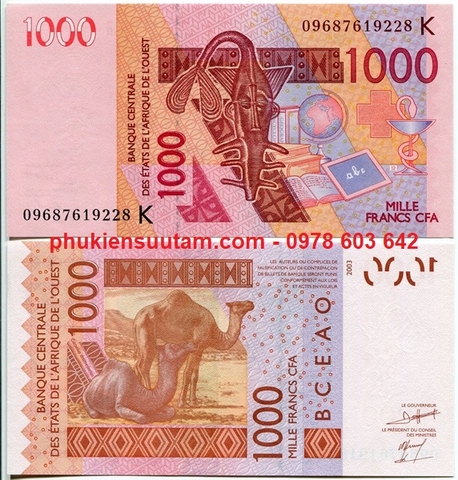 West Africa - Khu Vực Tây Phi 1000 francs 2012 UNC (K-Senegal)