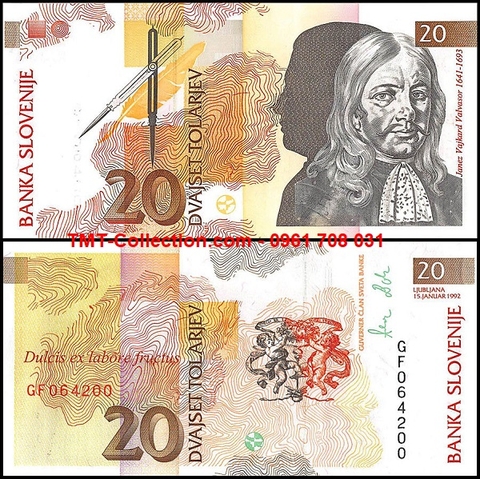 Slovenia 20 Tolarjev 1992 UNC