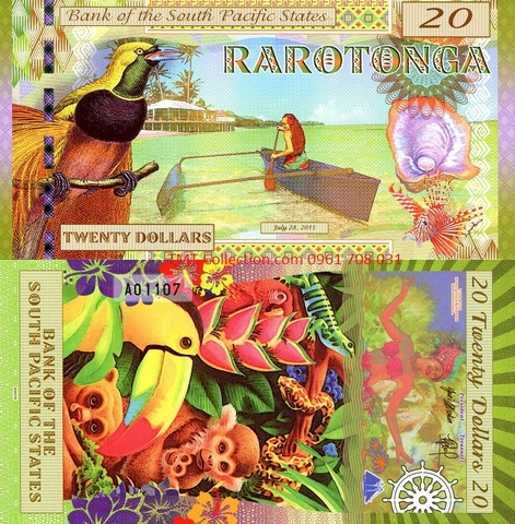 South Pacific 20 Dollars 2015 UNC polyme