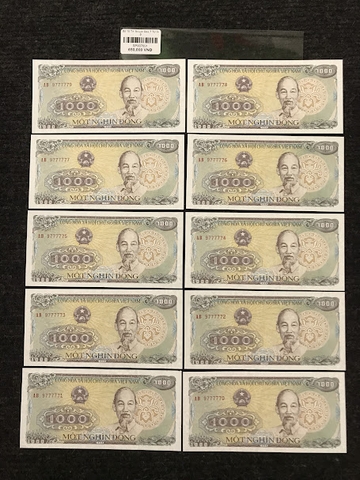 Bộ 10 Tờ 1K VNĐ Lục Quý 1–5–6–7 | Seri Đẹp Hiếm Gặp–Đuôi 0–9