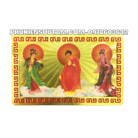 Thẻ Kim Bài Tây Phương Tam Thánh Phật