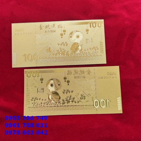 Tiền lì xì con Rắn mạ vàng plastic