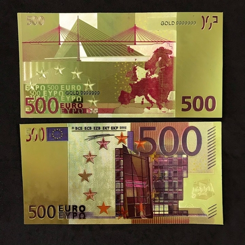 Tiền 500 EURO mạ vàng