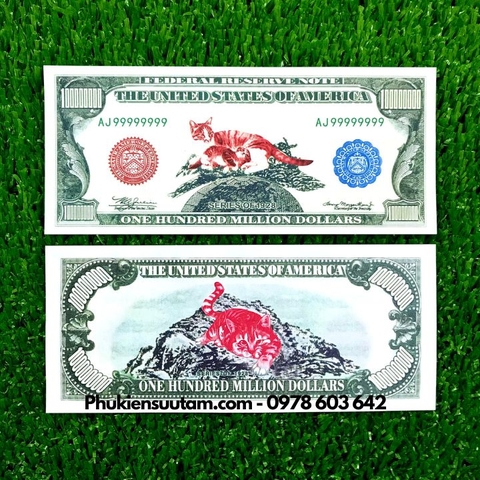 Tiền Lì Xì 1 Triệu Dola Mỹ Hình Con Mèo Dạ Quang