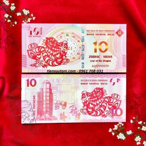Tiền Lì Xì 10 Dola Macao Hình Con Rắn 2025