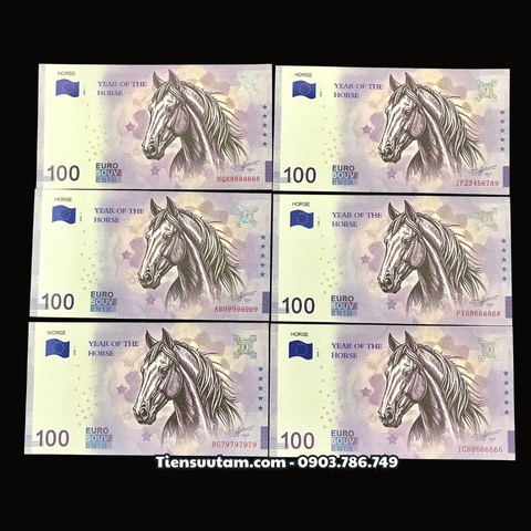Tiền Lì Xì 100 Euro Hình Con Ngựa 2026 Seri VIP - SP008299