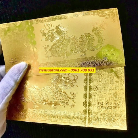 Tiền lì xì con Rồng mạ vàng plastic