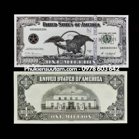 Tiền Lưu Niệm 1 Triệu USD Hình Đại Bàng Dạ Quang