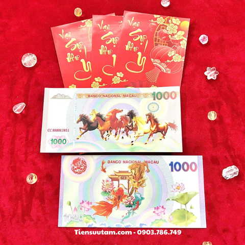 Tiền Lưu Niệm 1000 Macao Mã Đáo Thành Công Cá Chép Rồng - SP008202