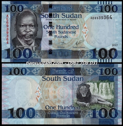 South Sudan - Nam Sudan 100 Pound 2017 UNC