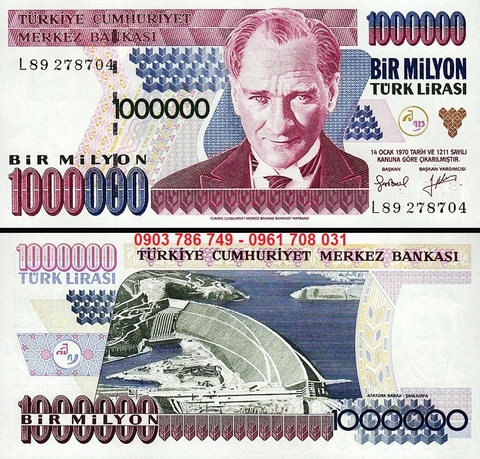 Turkey - Thổ Nhỉ Kỳ 1.000.000 Lira 1970 UNC