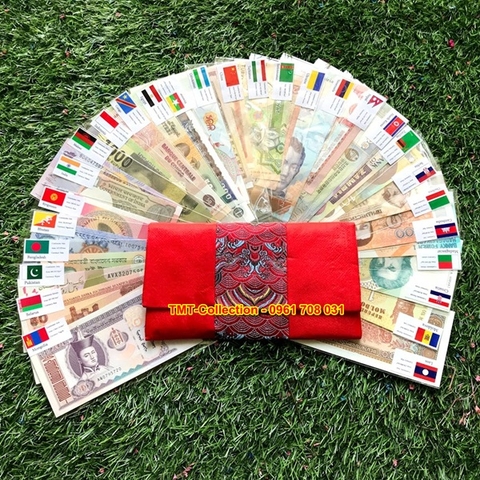 Bộ tiền lì xì 52 tờ 28 nước thế giới