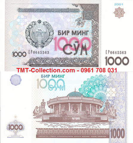 Uzbekistan 1000 Som 2001 UNC