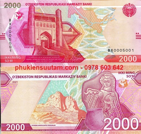 Uzbekistan 2000 Som 2021 UNC