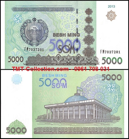 Uzbekistan 5000 Som 2013 UNC