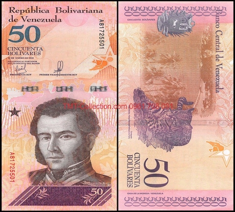 Venezuela 50 Cincuenta Bolivares 2018 UNC