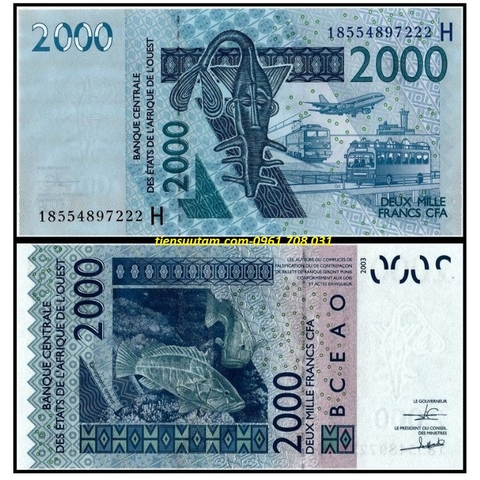 West Africa - Khu Vực Tây Phi 2000 Francs 2012 UNC (H- Niger)