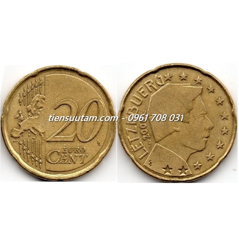 Xu Luxembourg 20 Cent Euro 2007 - 2024