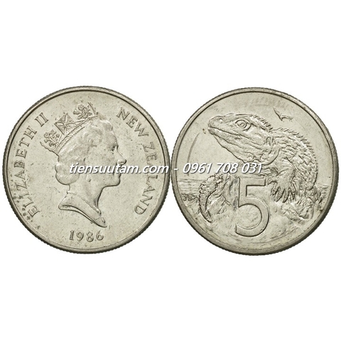 Xu New Zealand 5 Cent 1986-1998