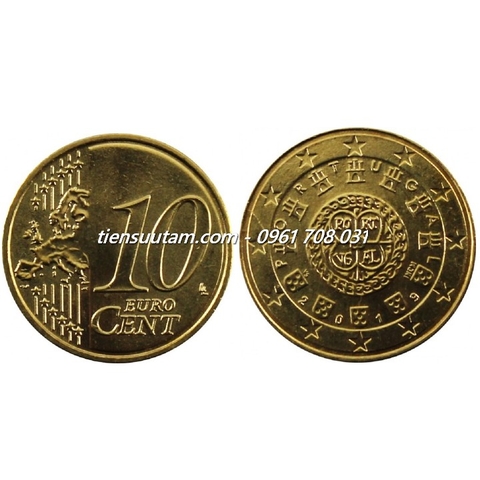 Xu Portugal - Bồ Đào Nha 10 Euro Cent 2008-2024