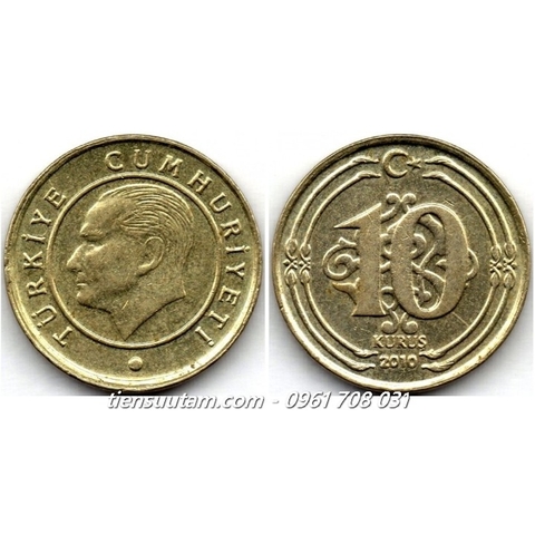 Xu Turkey - Thổ Nhỉ Kỳ 10 Kurus 2009-2022