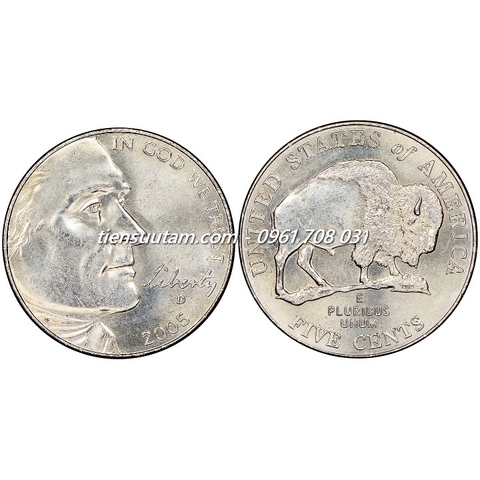 Xu USA - Mỹ 5 Cents 2005 (Hành trình về phía Tây, Bison)