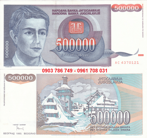 Yugoslavia - Nam Tư 500.000 Dinara 1993