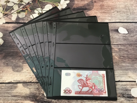 Phơi 3 ngăn đen đựng tem, tiền bằng nhựa