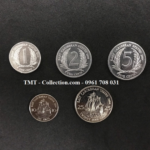 Bộ 5 xu Đông Caribe 2004-2008