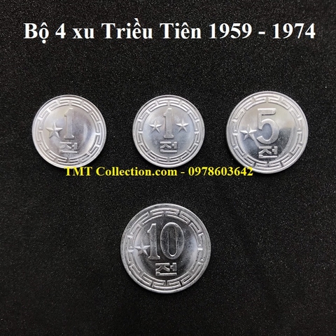 Bộ 4 xu Triều Tiên 1959 - 1974
