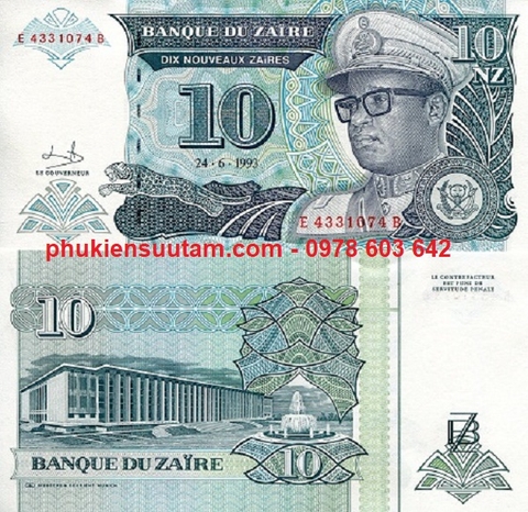 Zaire 10 zaires 1993 UNC