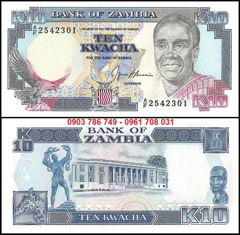 Zambia 10 Kwacha 1989 UNC