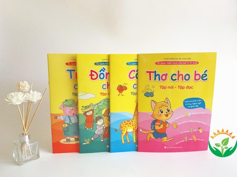 Bộ 4 cuốn thơ-truyện-đồng dao-câu đố giúp bé tập đọc tập nói