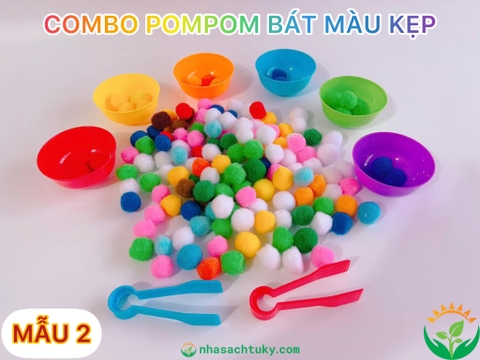 Bộ tập gắp Pompom kèm bát nhựa (mẫu 2)