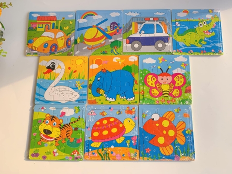 Bảng gỗ ghép hình 9 mảnh (1 bảng)