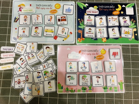 Bộ thời gian biểu - Lịch trình 1 ngày của bé